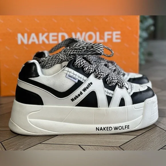 Original Naked Wolfe Black and White Unisex Sneakers - Picture 3 of 17